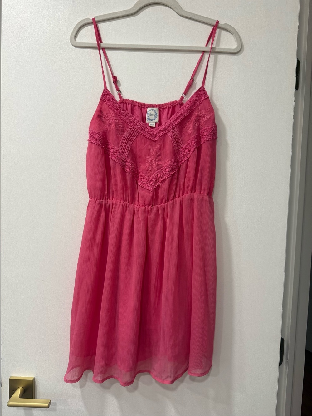 Blue Rain Pink Lace-Trim Spaghetti Strap Chemise